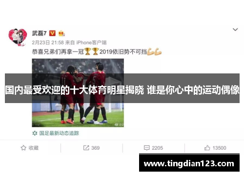 国内最受欢迎的十大体育明星揭晓 谁是你心中的运动偶像